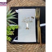 Gold Yaldızlı Beyaz Bir Yaş İyi Ki Doğdun Garson Katlama Peçete 16 lı